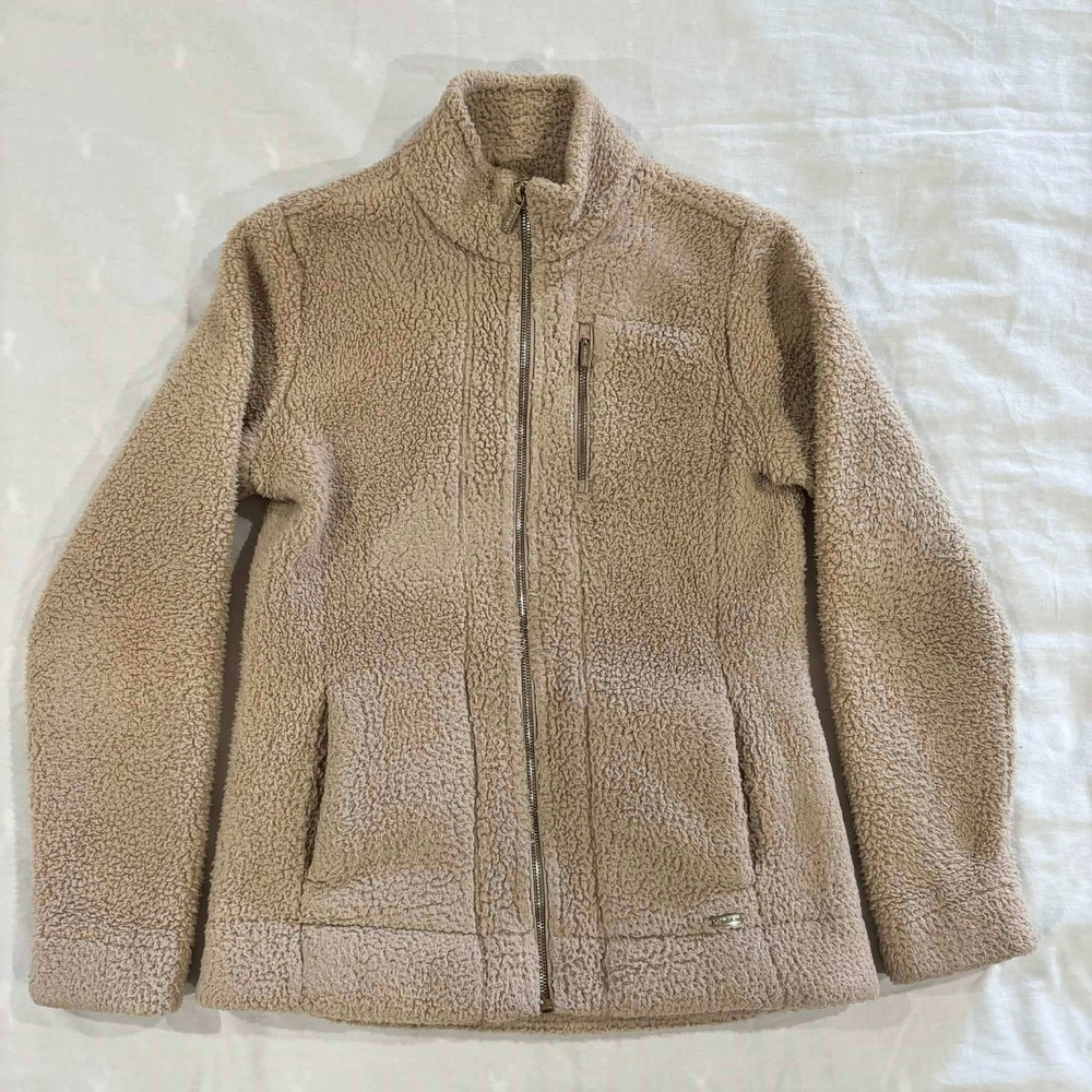 Calvin Klein Performance Womens‎ XS Sherpa Fleece Jacket Full Zip Beige